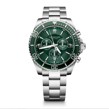 Reloj_Maverick_Chronograph_correa_de_acero_inoxidable_dial_verde_Victorinox_1